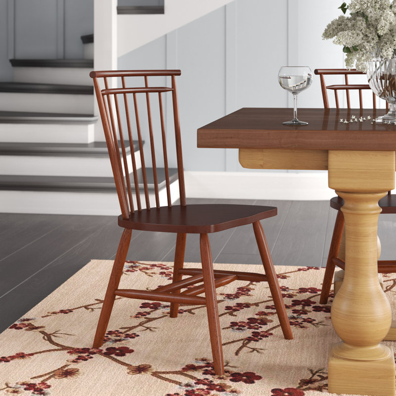 August Grove Marni Spindle Back Solid Wood Dining Chair & Reviews Wayfair